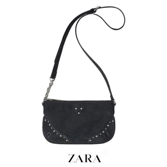 ZARA Kids | Black | STUDDED CROSSBODY BAG - Picture 1 of 4